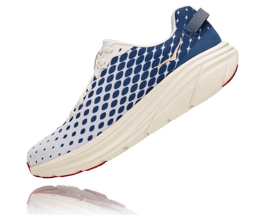 Running Shoes Mens - Hoka One One Rincon 2 - White/Blue - INOHGYV-70